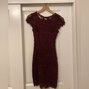 lace burgundy dress
